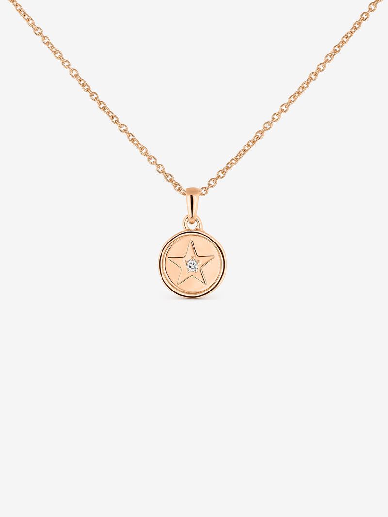 18kt rose gold pendant with diamonds image number 2