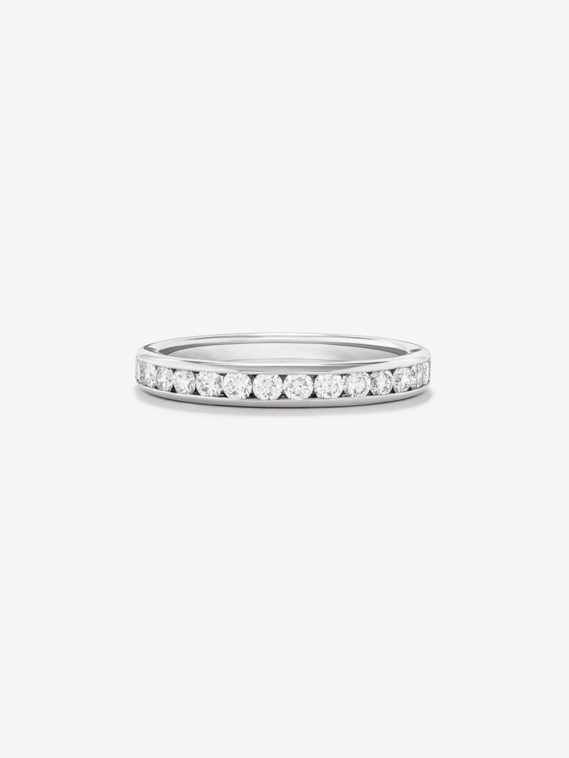 Half ring in 18K white gold with 13 brilliant-cut diamonds with a total of 0.67 cts image number 2