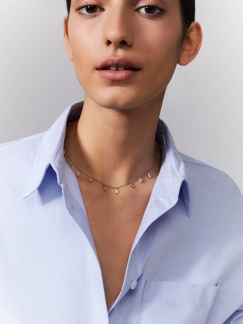 Frida's rose gold amulet pendant with diamond. image number 0