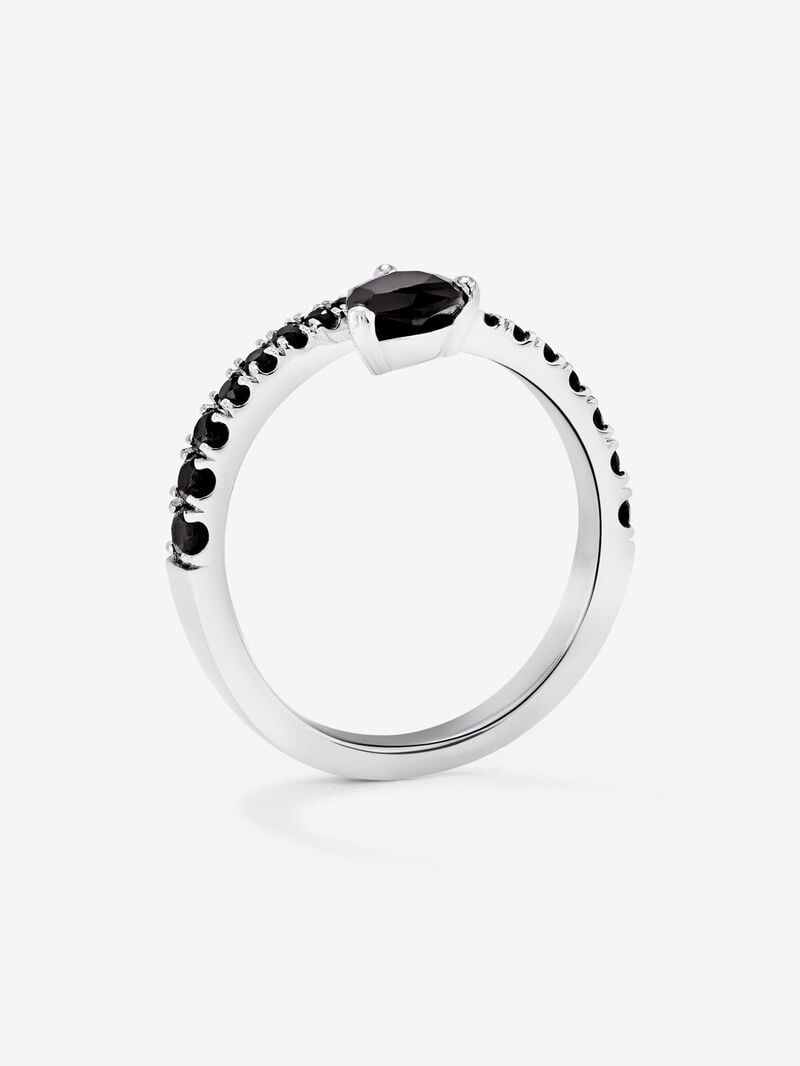 925 silver open ring with 19 pear-cut and brilliant spinels image number 3