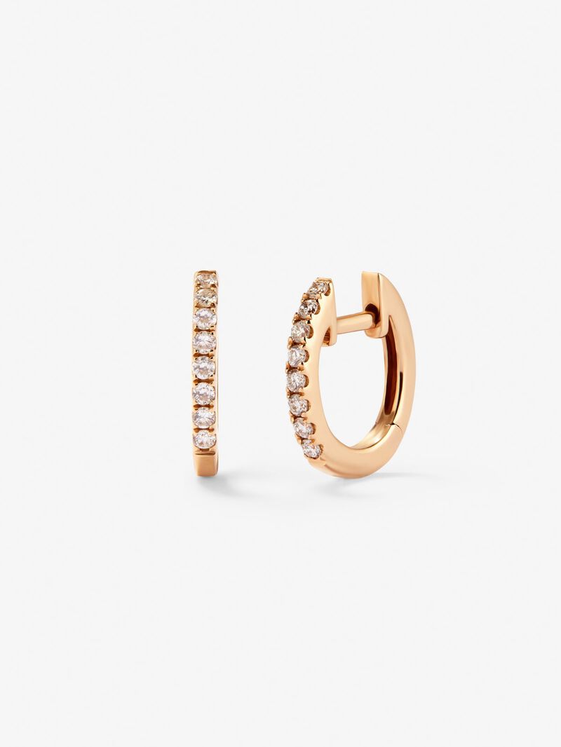 18kt rose gold earrings with diamonds image number 0