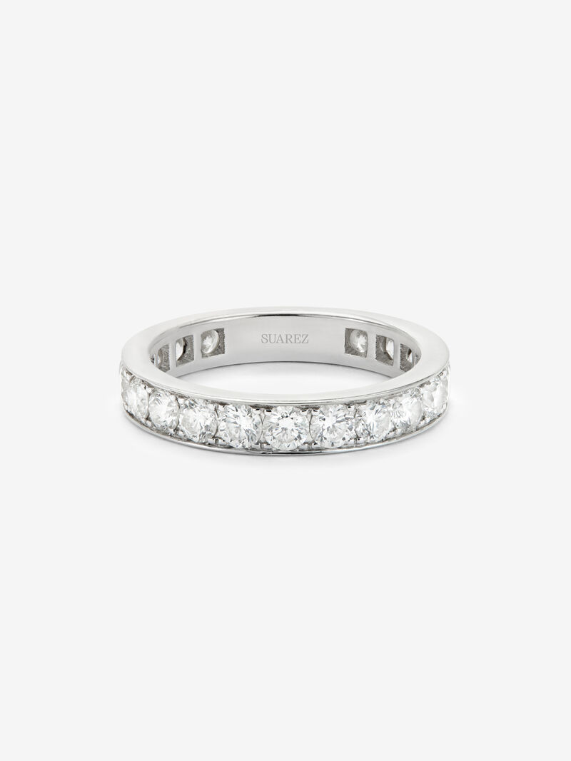 Entire 18K white gold ring with 21 brilliant-cut diamonds with a total of 2.1 cts image number 2