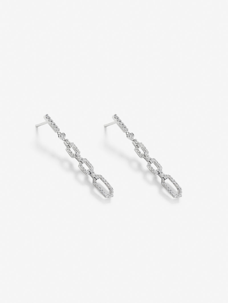 18K white gold earrings with white diamonds of 0.58 cts image number 2