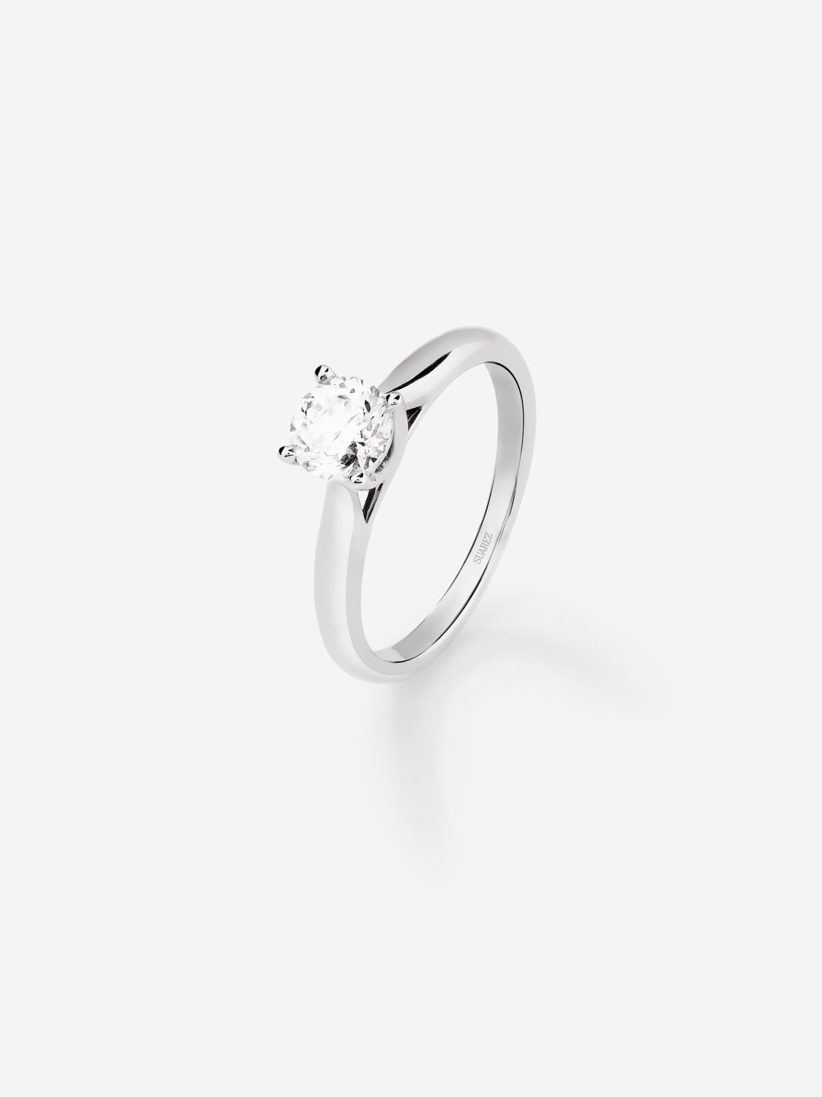 18K White Gold Engagement Solitaire with 0.70 Carat Center Diamond
