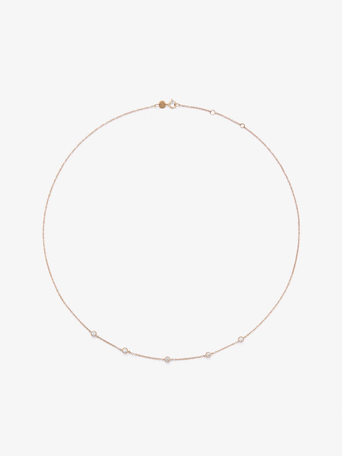 Collar gargantilla de oro rosa de 18K con diamantes