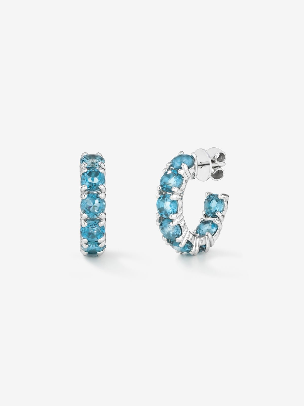 Pendientes aro de plata 925 de topacio