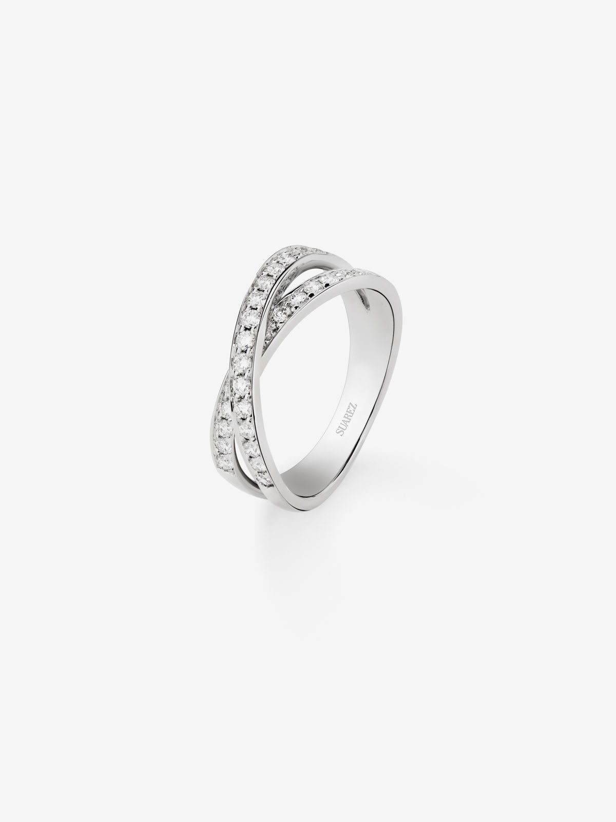 18K White Gold Double Diamond Ring