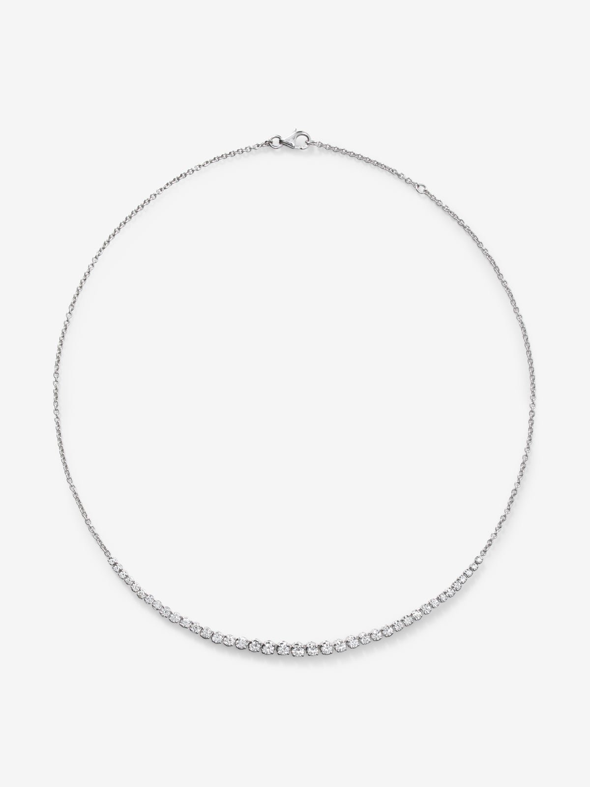 Collar de oro blanco de 18k con diamantes de 1,93cts