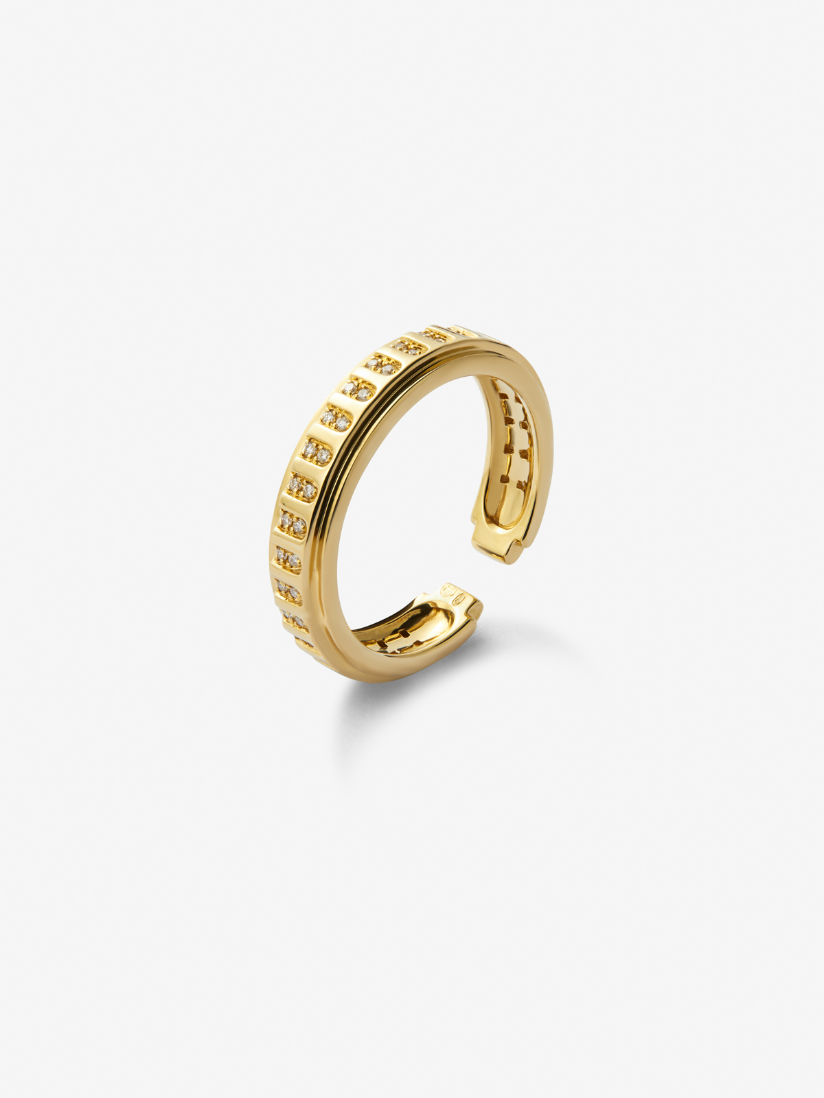 18K yellow gold ring with 0.18 ct brilliant cut diamonds