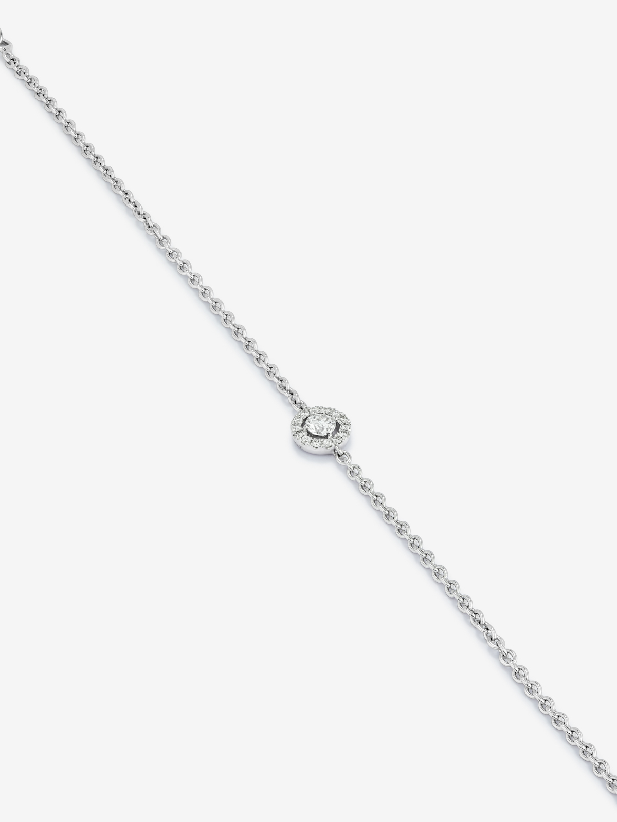 Pulsera cadena de oro blanco de 18K de diamantes en pavé