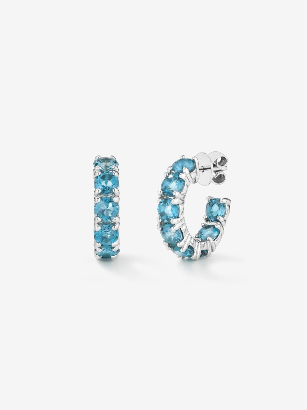 Pendientes aro de plata 925 de topacio