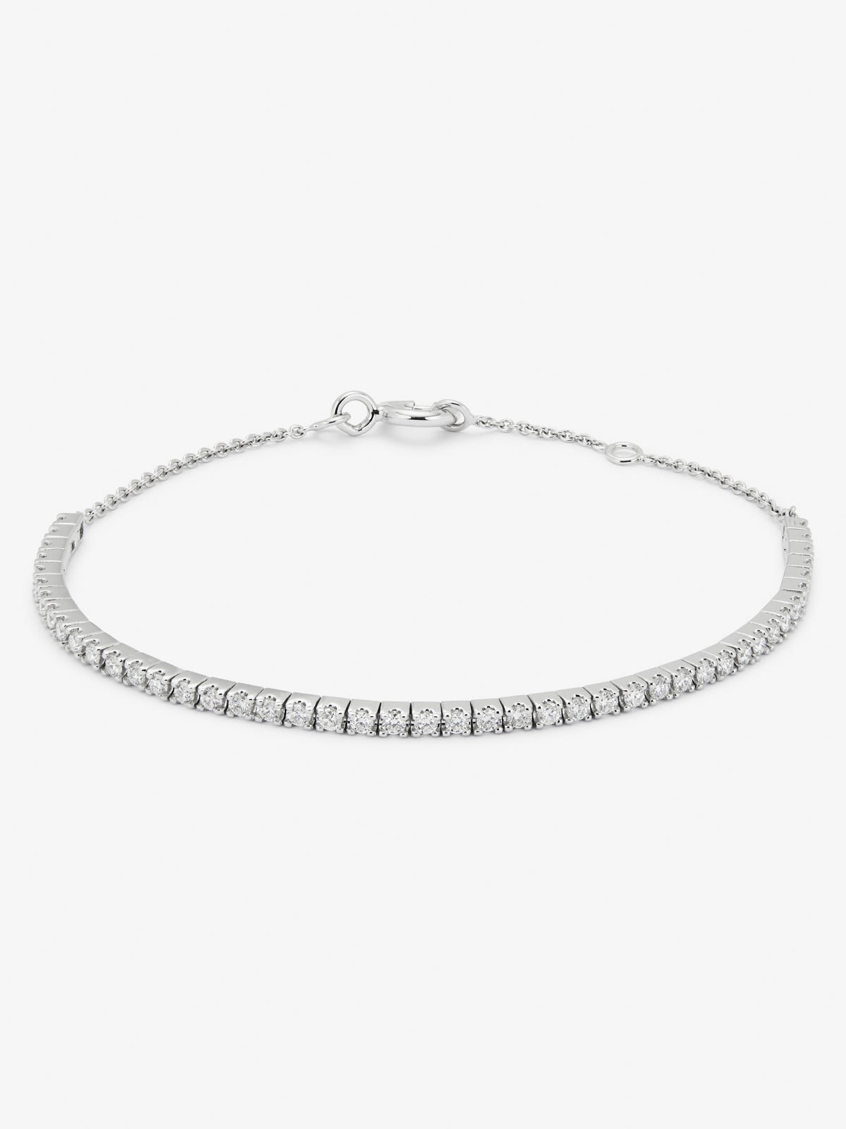 18K White Gold Diamond Chain Bracelet