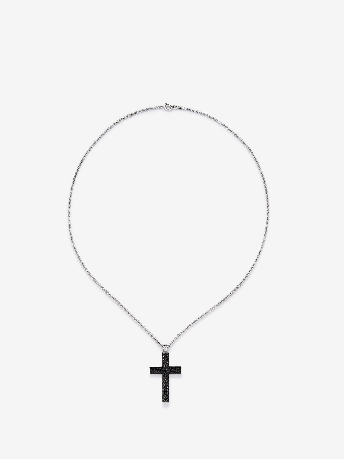 Colgante cadena con cruz de plata 925 con espinelas