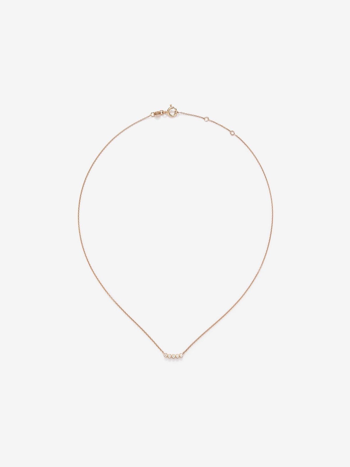 Collar gargantilla de oro rosa de 18K con diamantes