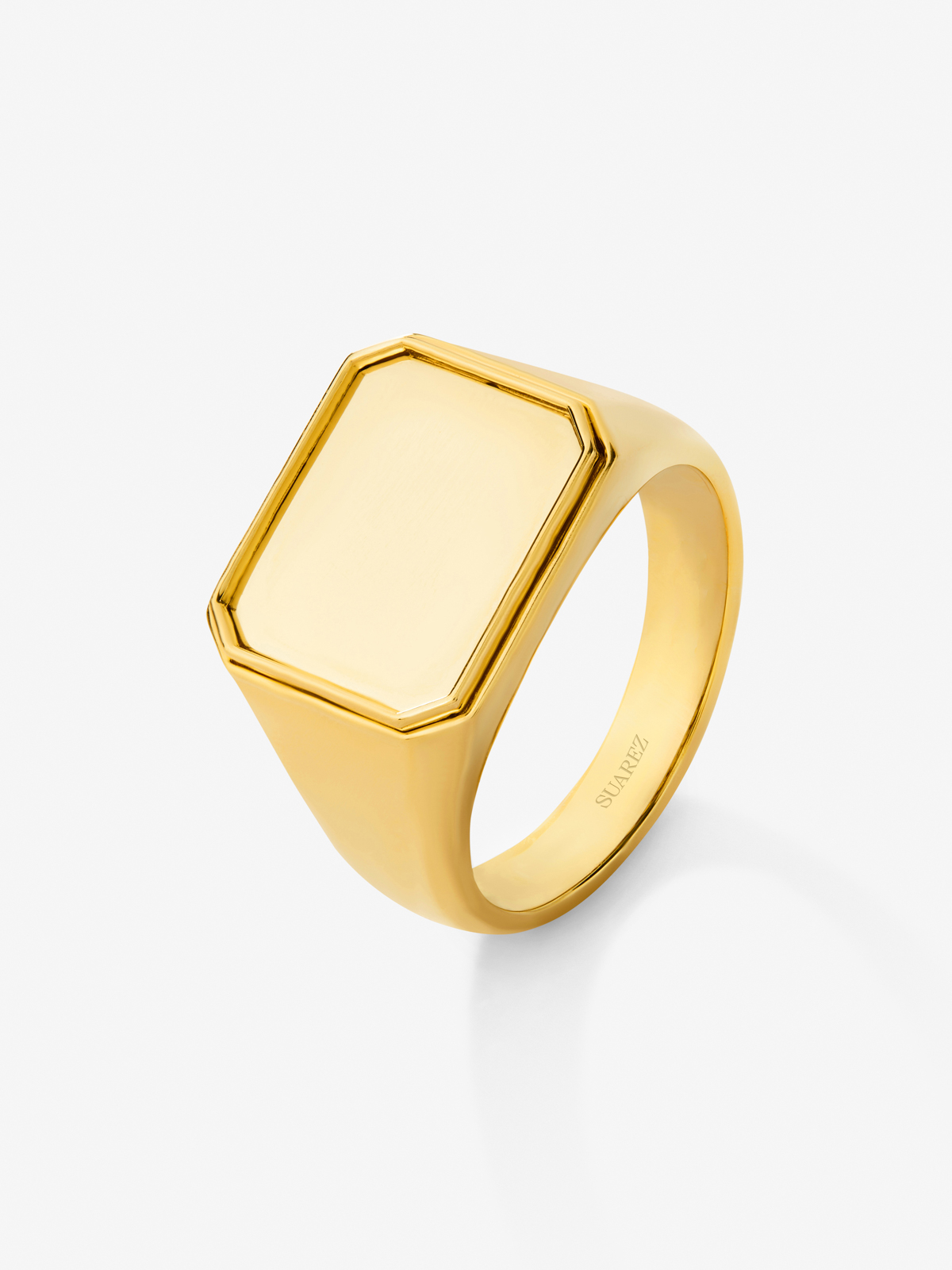 Anillo de sello grande de oro amarillo de 18K