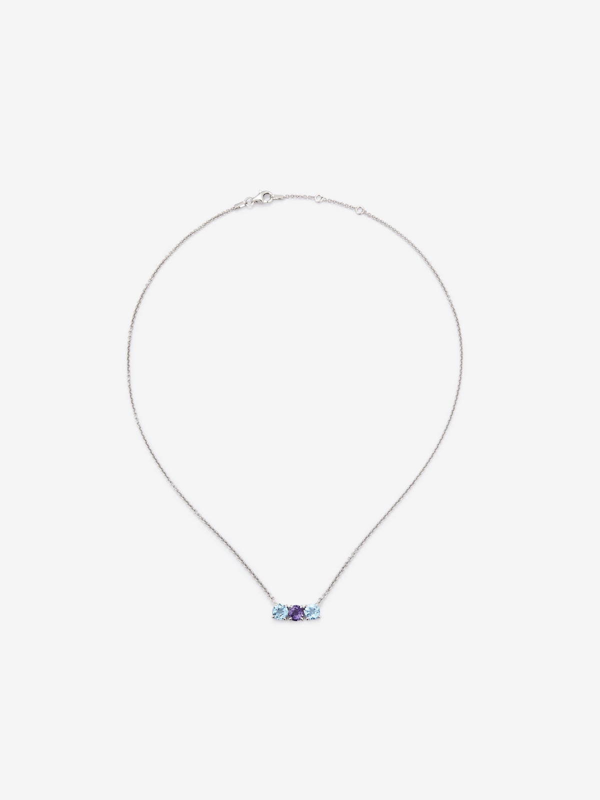 Colgante cadena de plata 925 con amatista y topacios