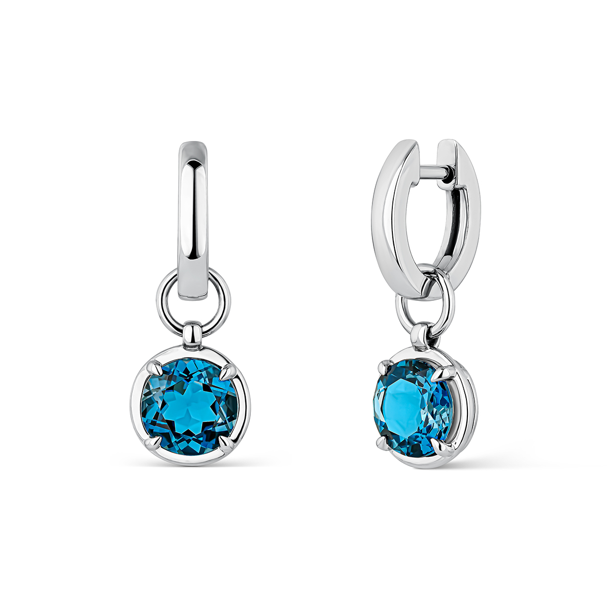 Pendientes de plata con topacio azul london de 8mm 