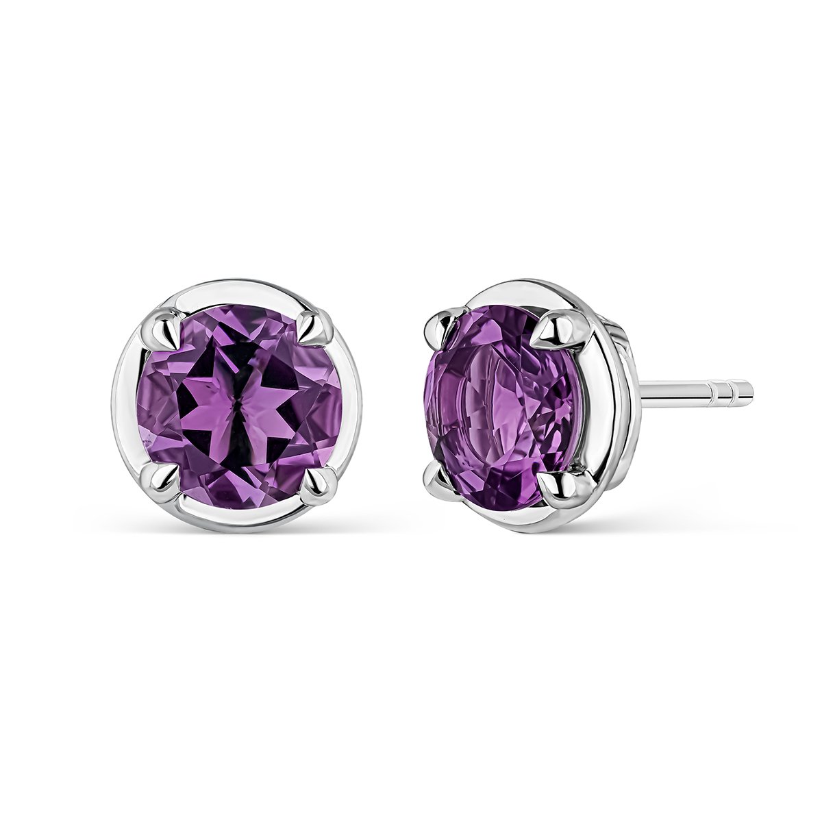 Pendientes de plata con amatista morada 9x9 4,92ct 