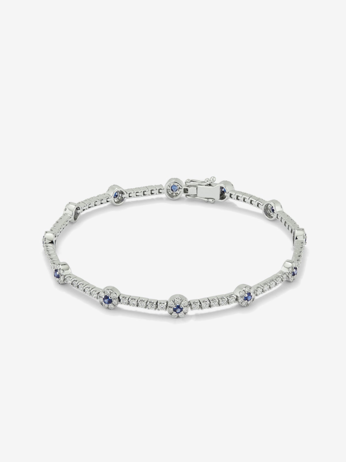Pulsera de cosette de oro blanco con diamante