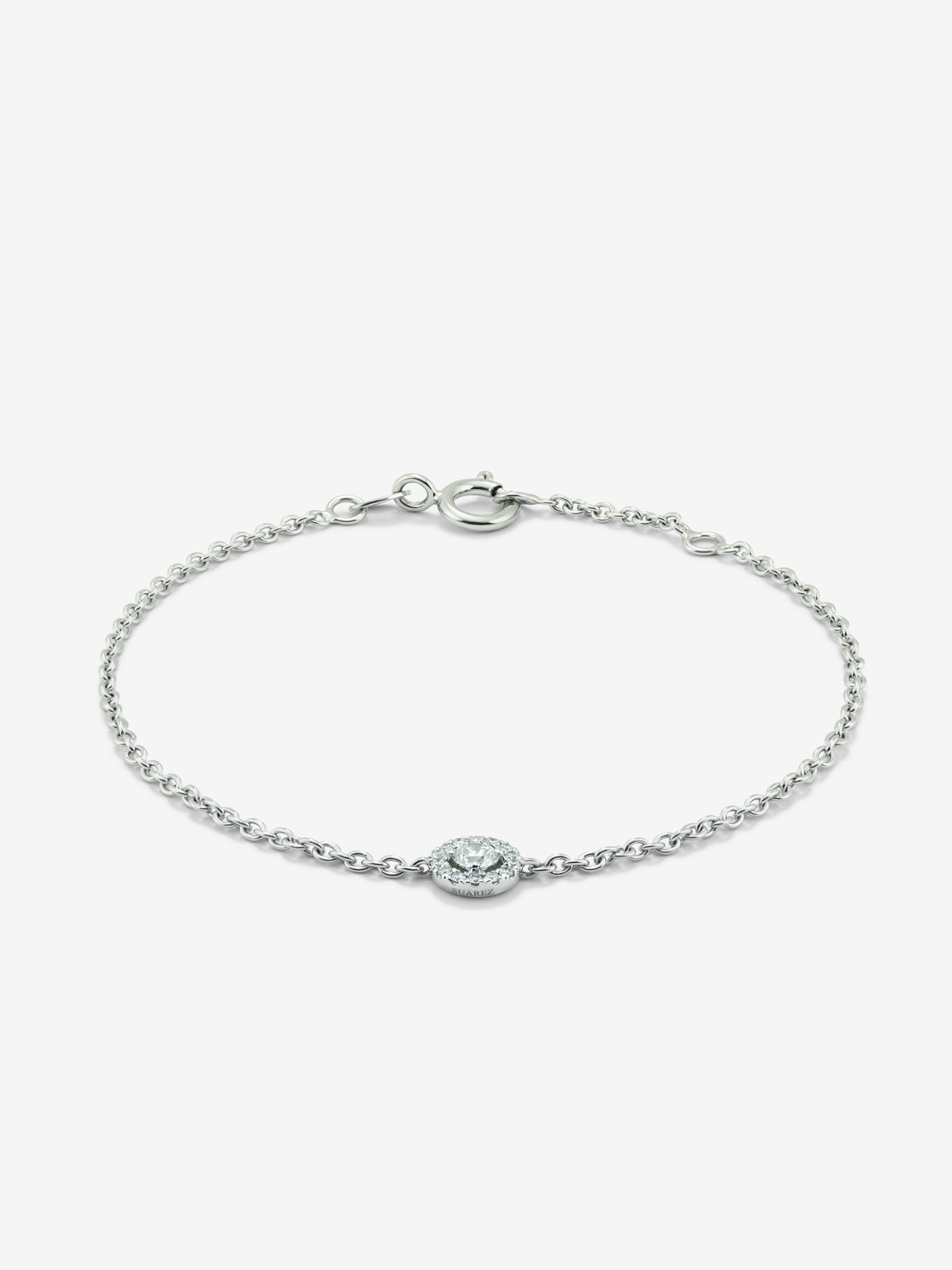 Pulsera cadena de oro blanco de 18K de diamantes en pavé