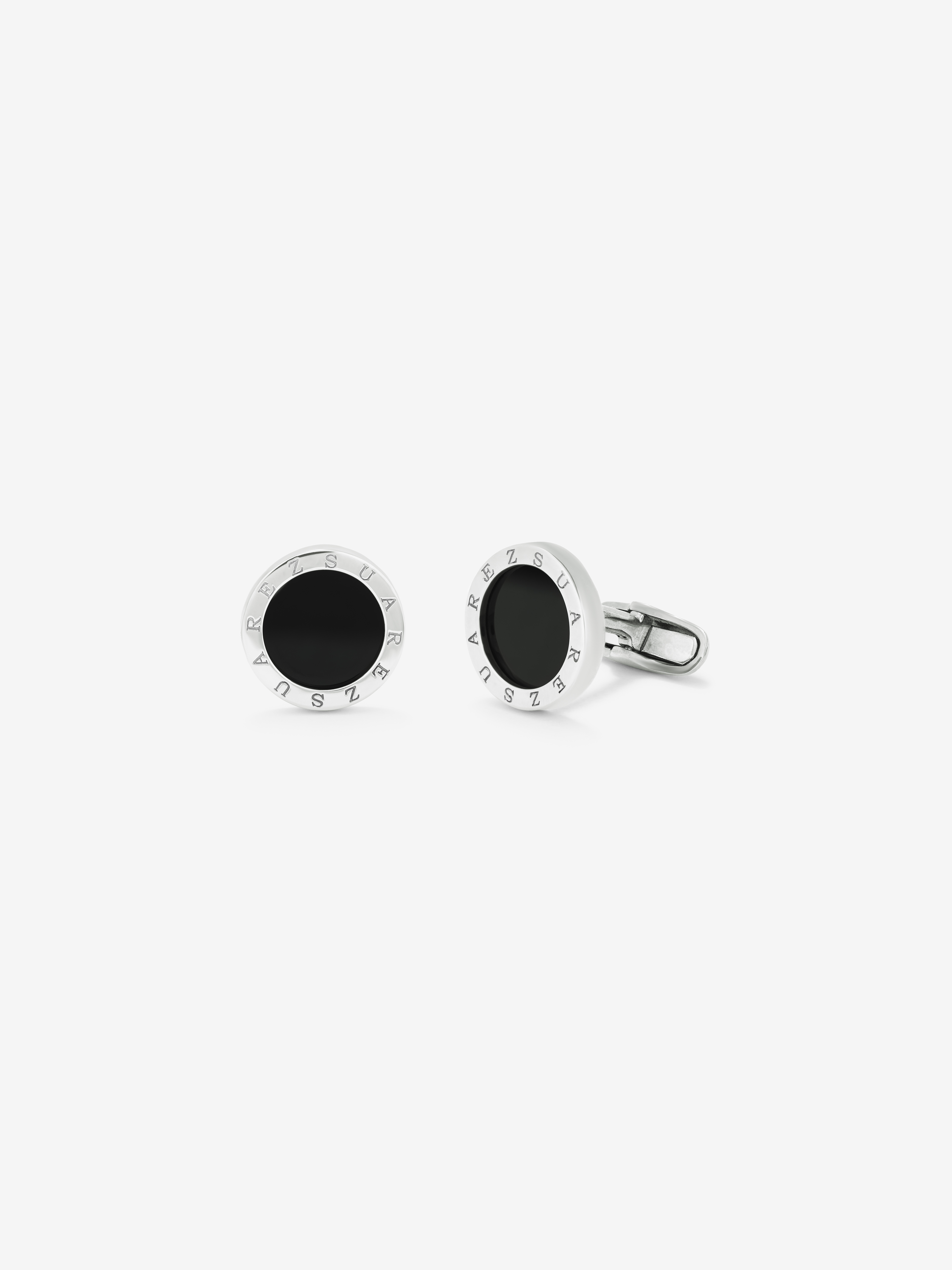 Gemelos de plata 925 y onix