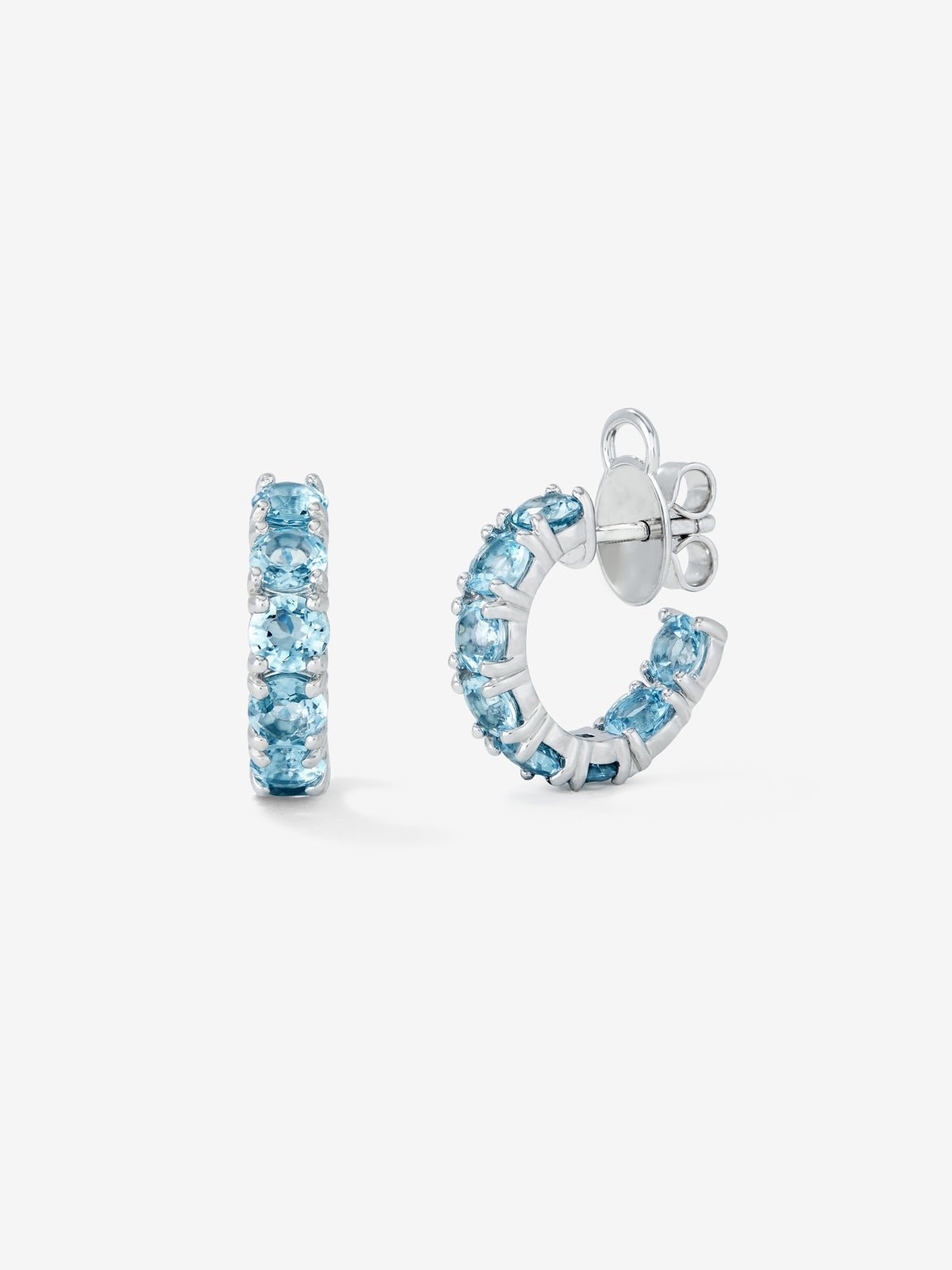 Pendientes aro de plata 925 de topacio