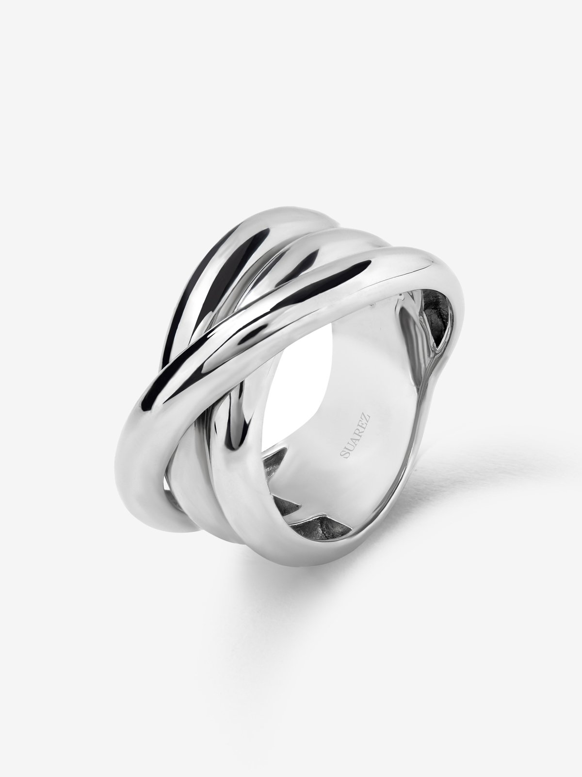 Anillo multibrazo cruzado de plata 925
