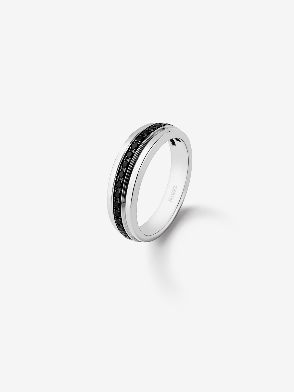 925 Silver ring band with spinels