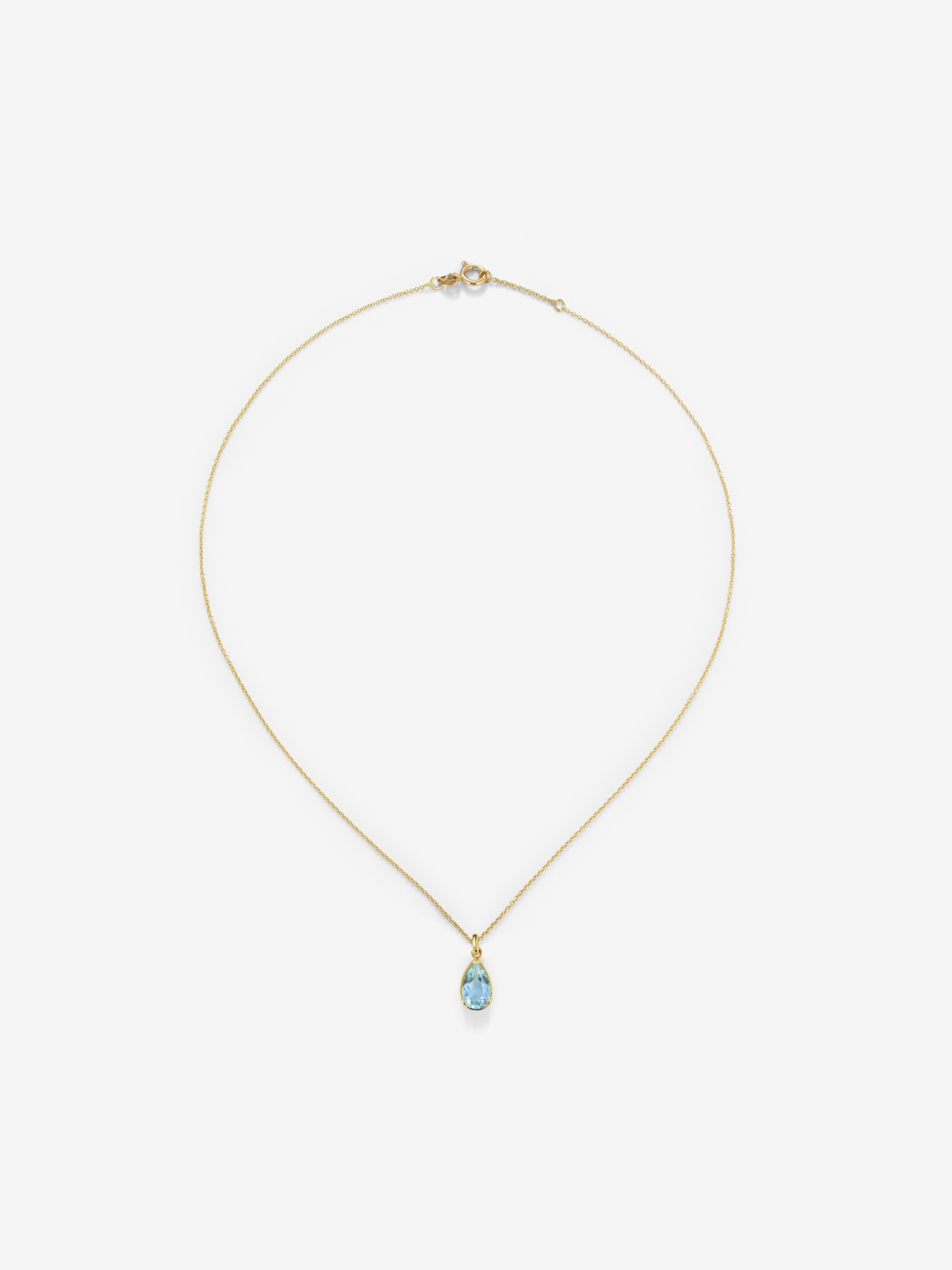 18K yellow gold pendant necklace with topaz