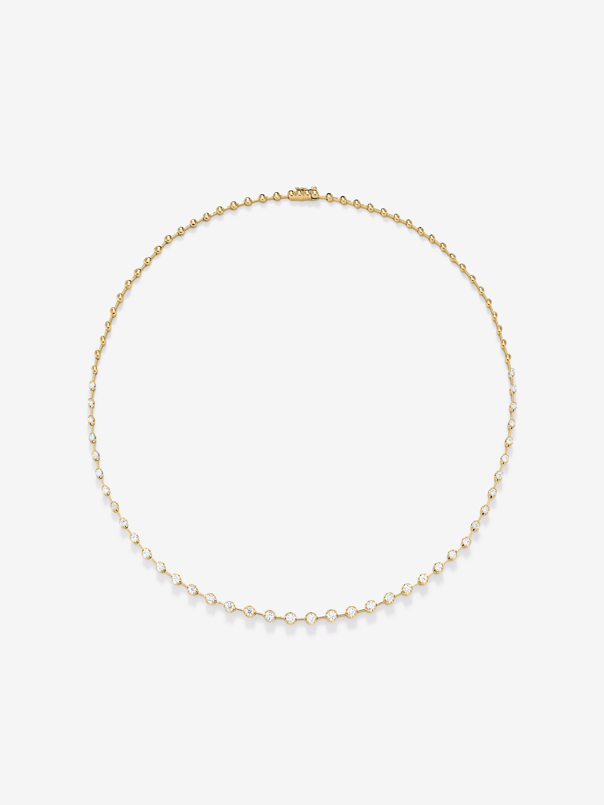 18K yellow gold necklace with white diamonds in 2 cts
