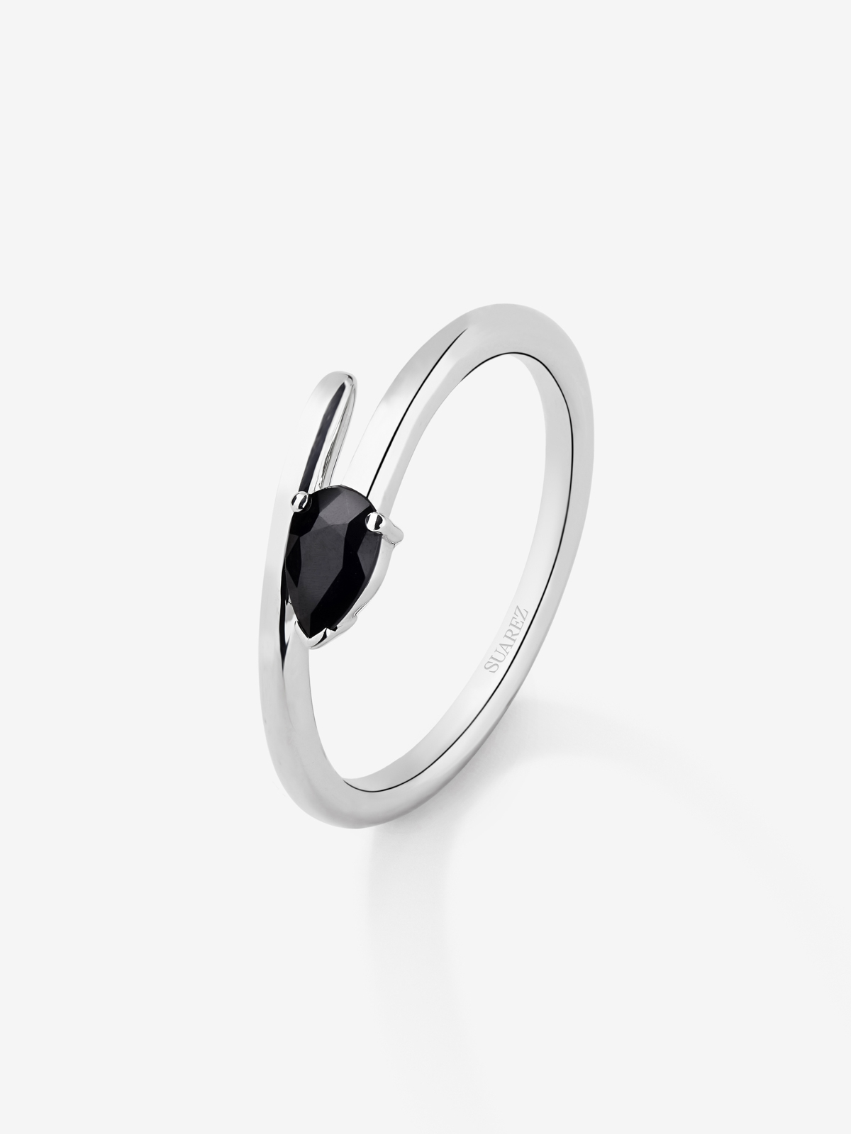 Anillo serpiente de plata 925 con espinela