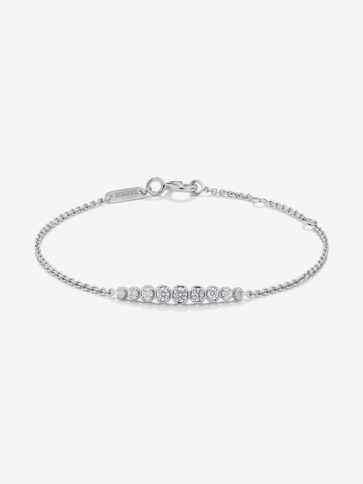 Pulsera cadena de oro blanco de 18K de diamantes