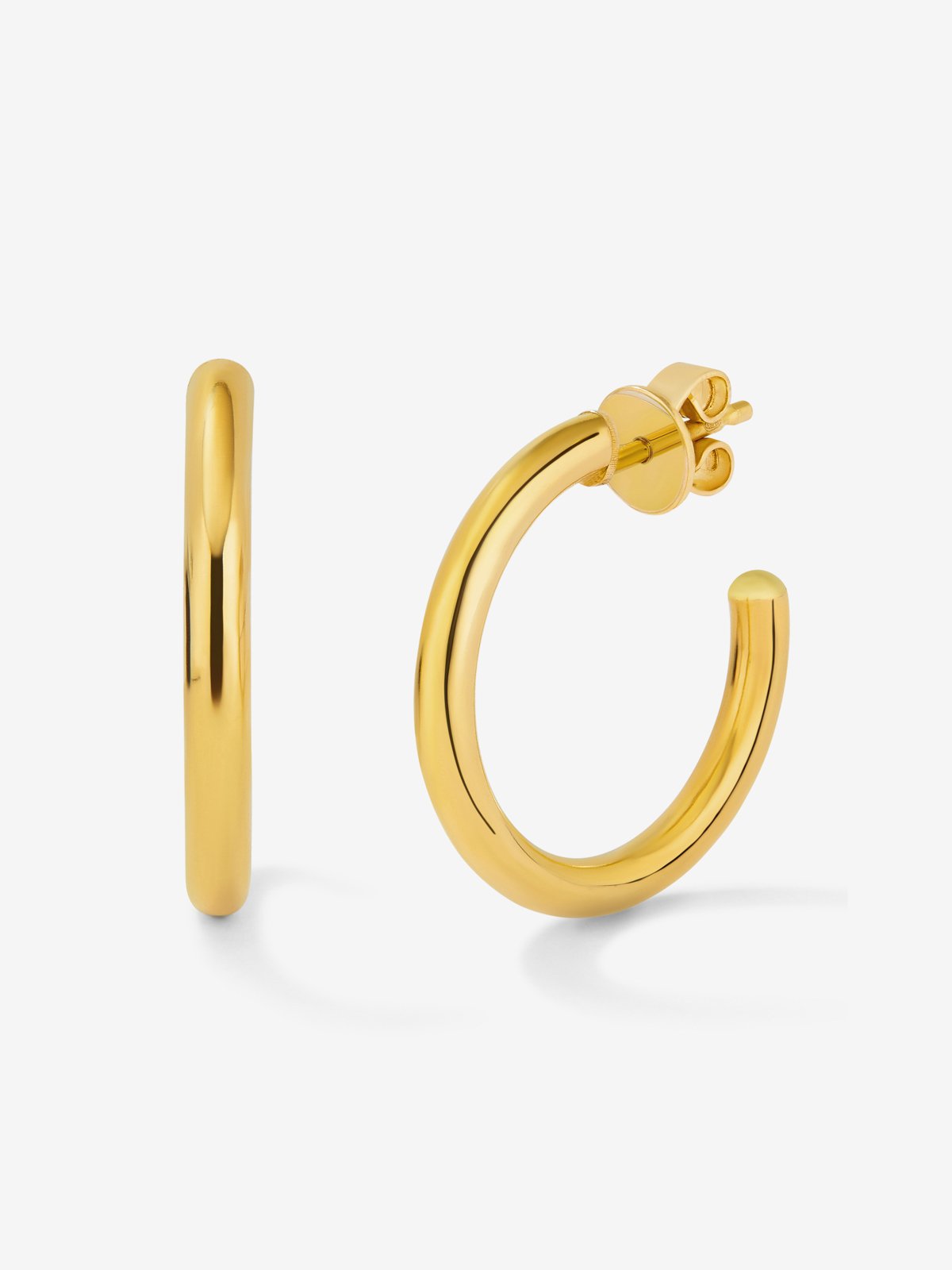 Pendientes aro liso mediano de oro amarillo de 18K