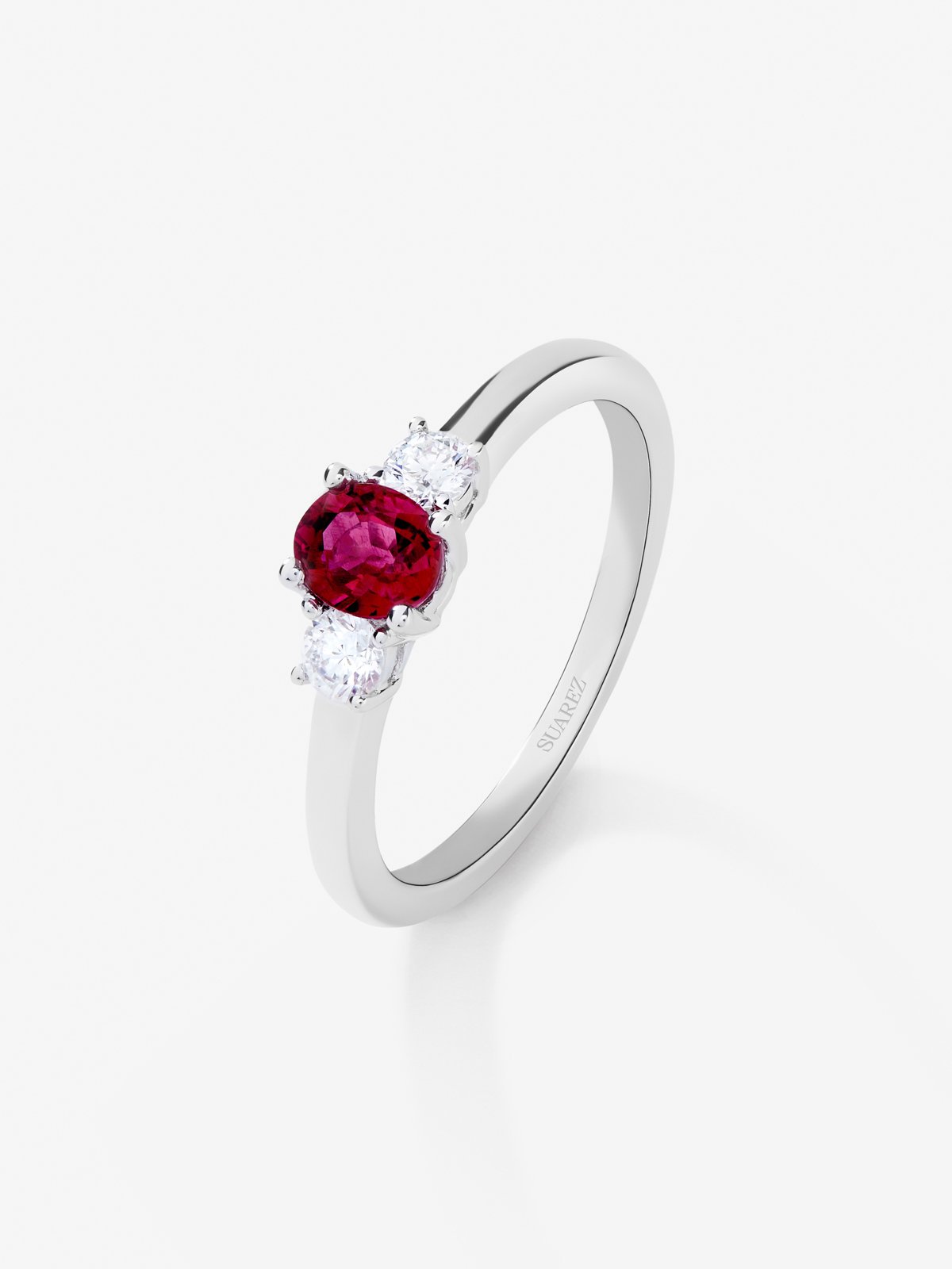 18K White Gold Time Ring with 0.46 CTS and 0.21 CTS diamonds