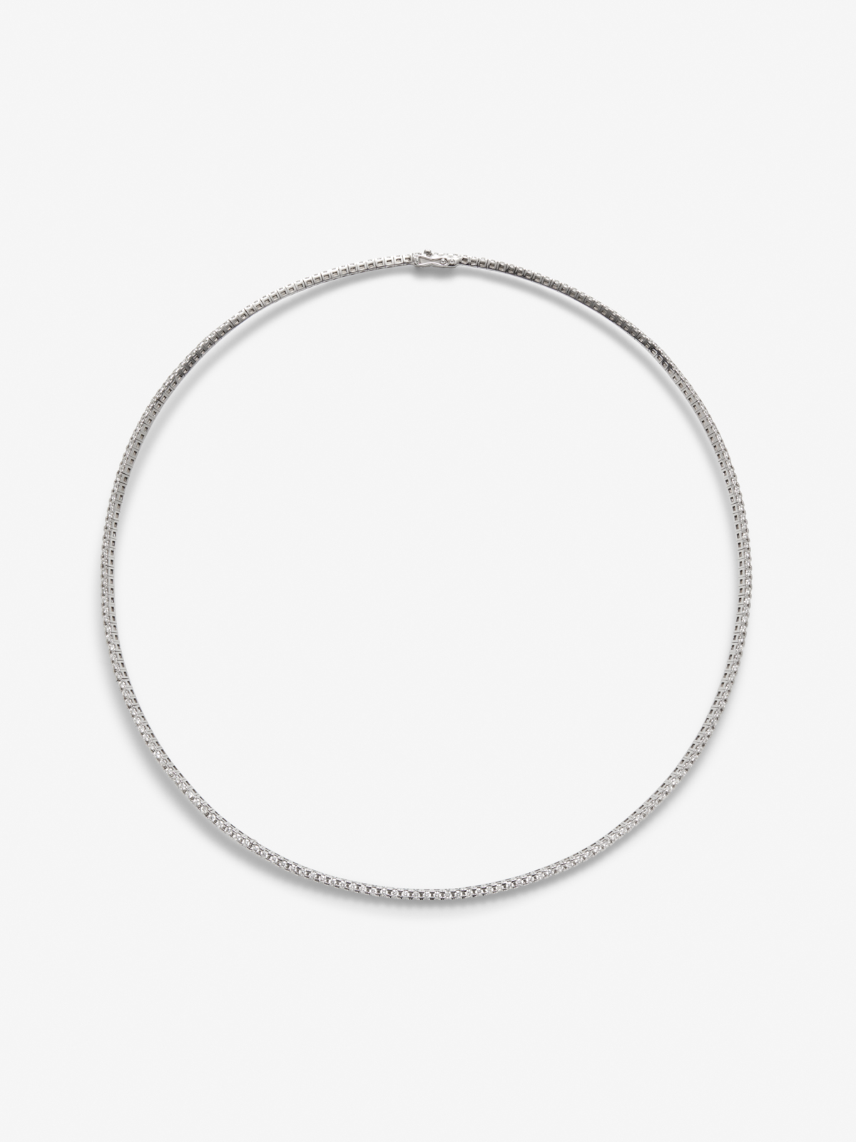 Collar rivière de oro blanco de 18K con 207 diamantes en talla brillante con un total de 3,06 cts