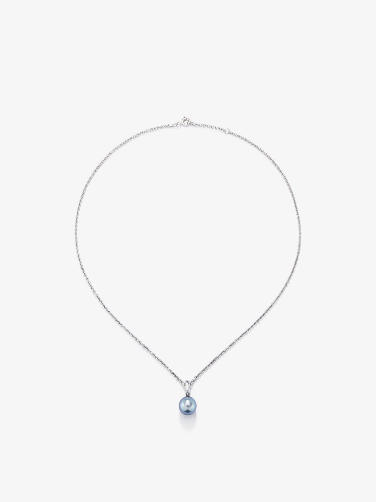 Colgante de cadena de plata 925 con perla de tahiti de 8,5 mm