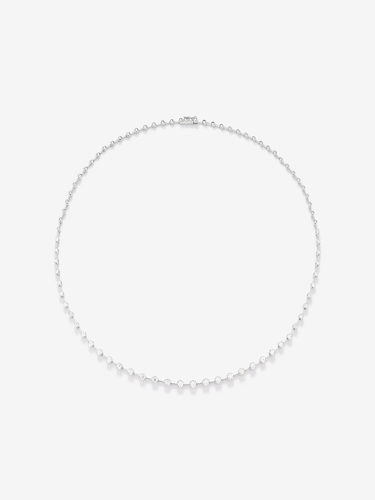 18K white gold necklace with white diamonds in 2.03 cts