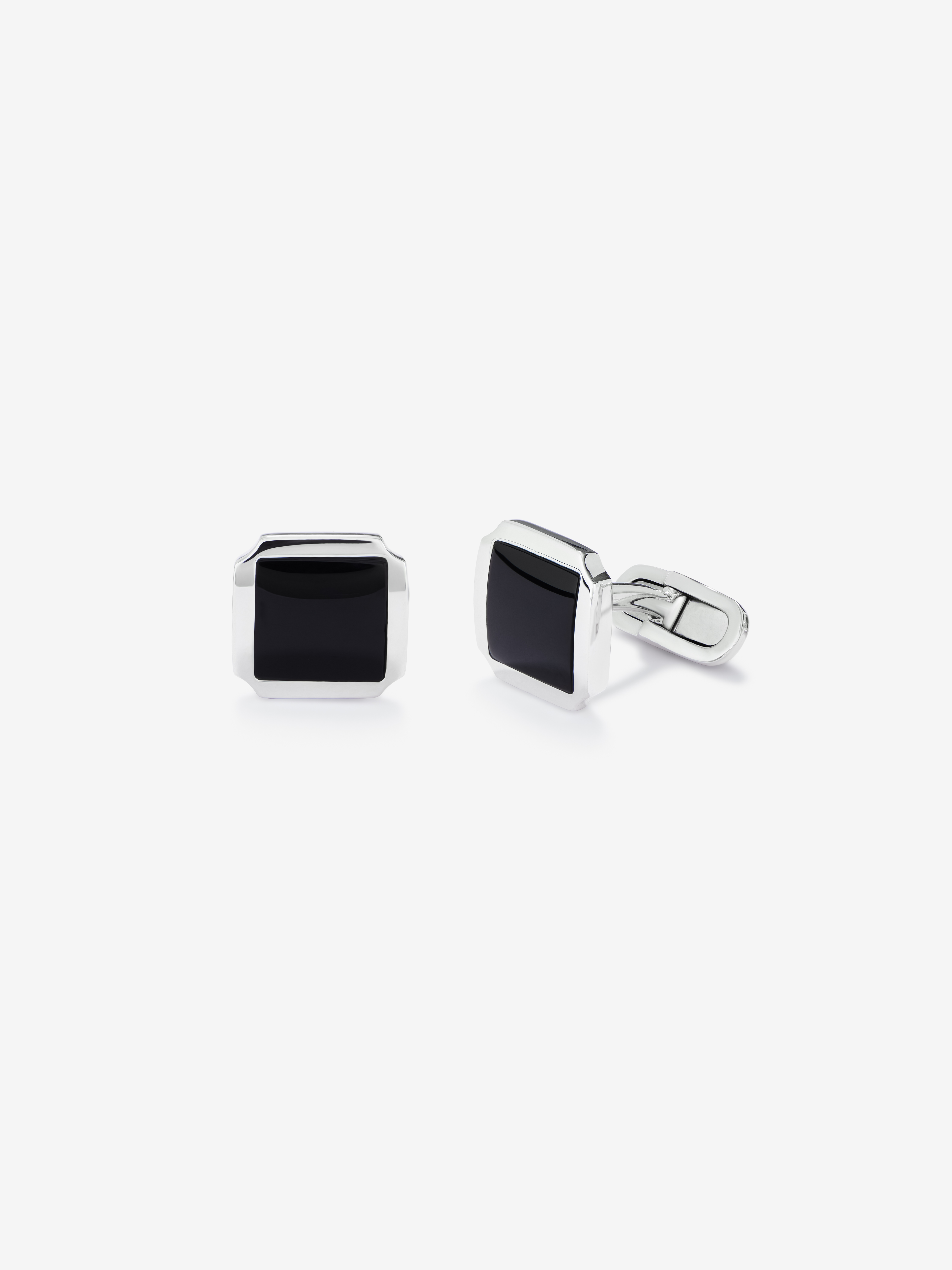 Gemelos de plata 925 y onix