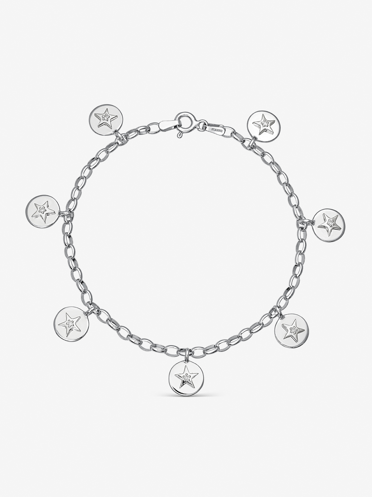 Pulsera de plata con diamantes