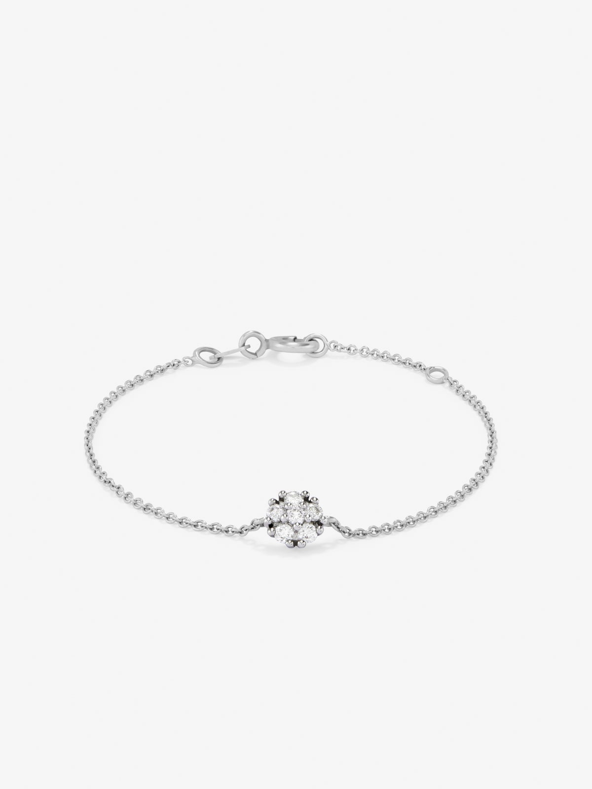 Pulsera cadena círculo de oro blanco de 18K de diamantes