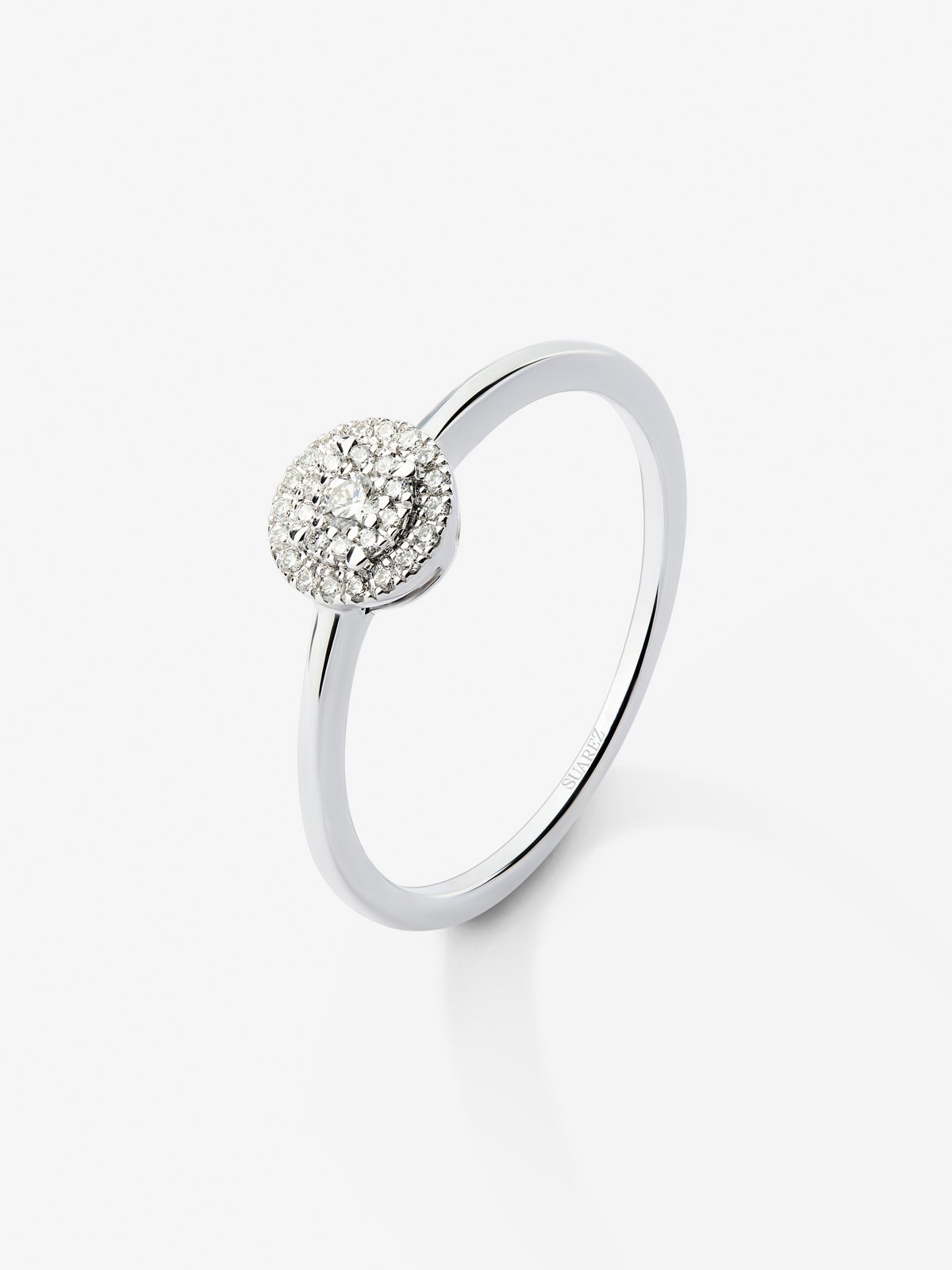 Anillo de oro blanco de 18kt con 29 diamantes 0,10 quilates
