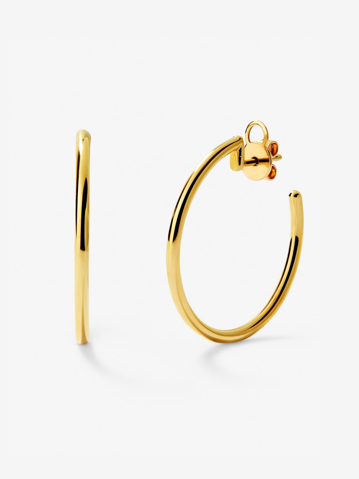 18K Yellow Gold 28.5mm Hoop Earrings