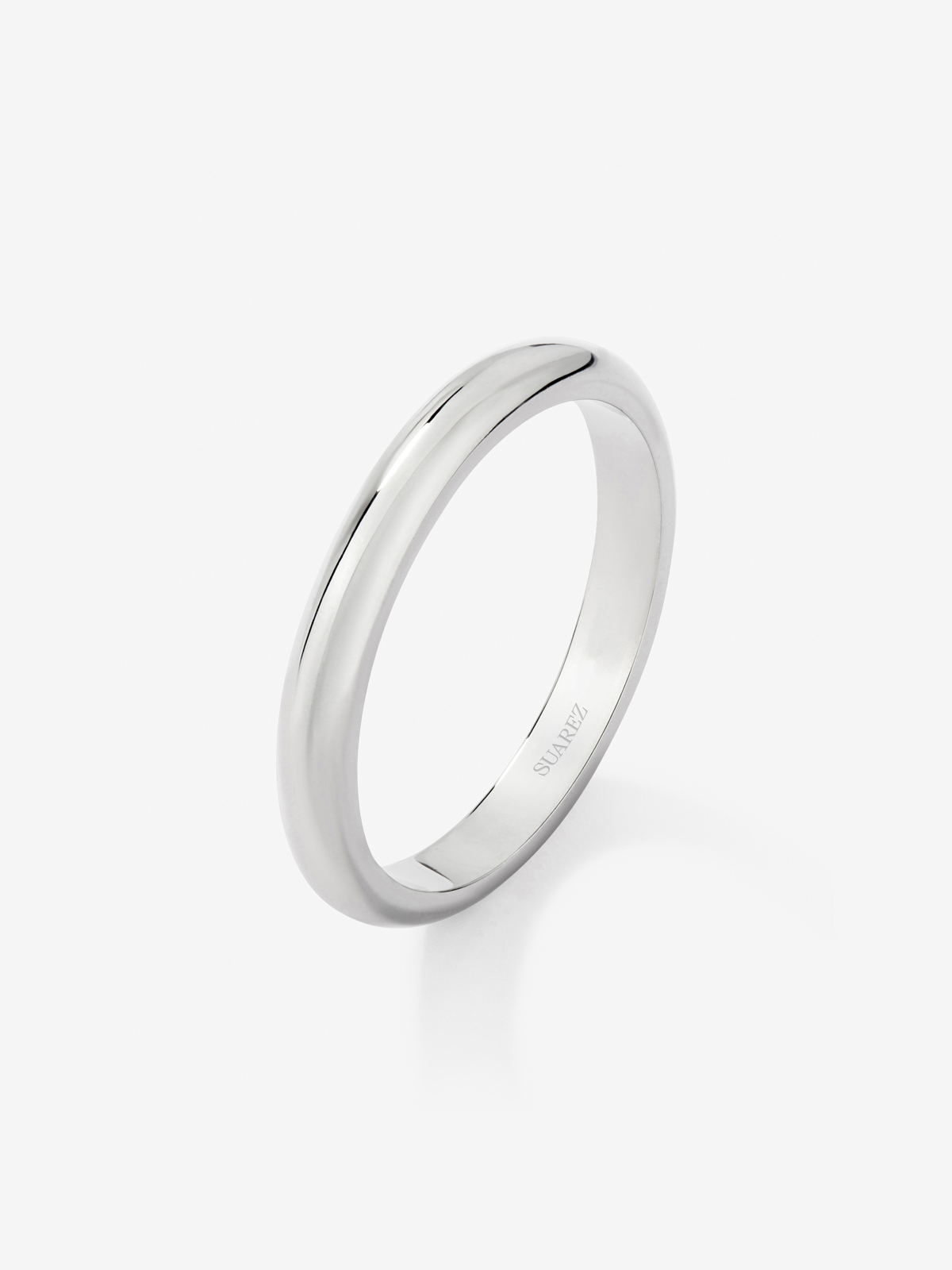 Alianza de boda de oro blanco de 18K