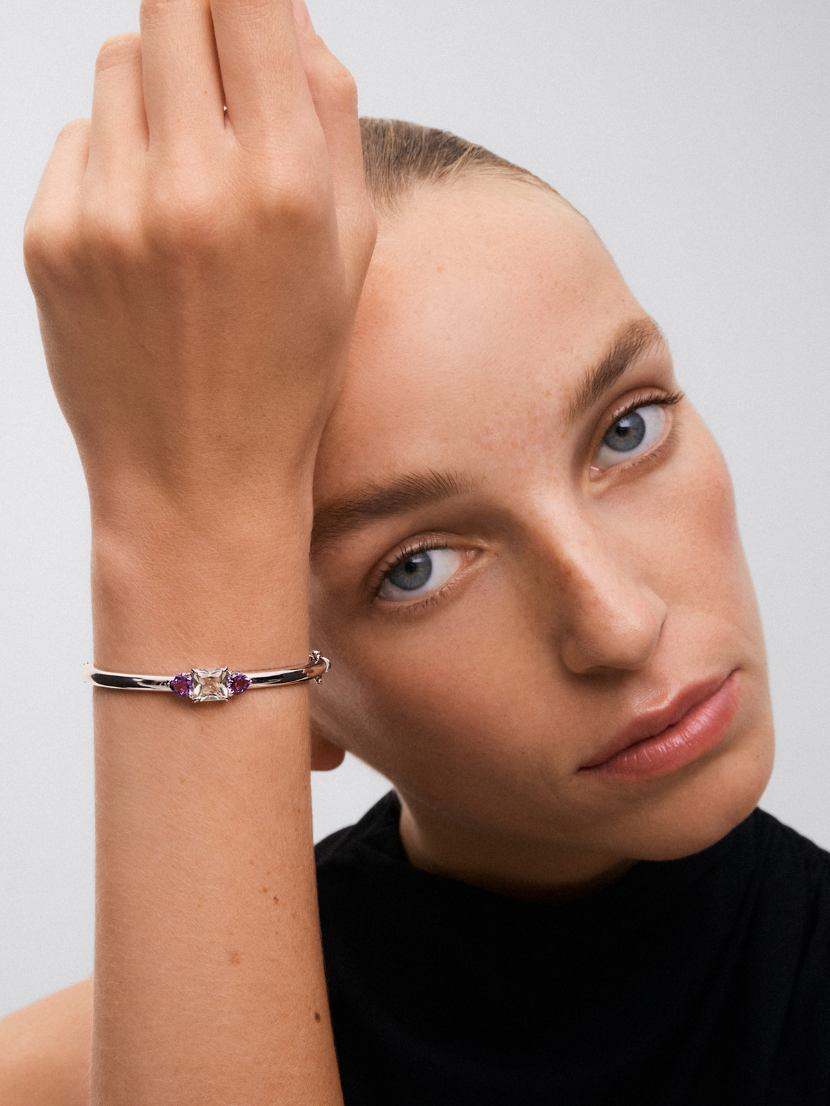 Pulsera de utopian de plata con amatista