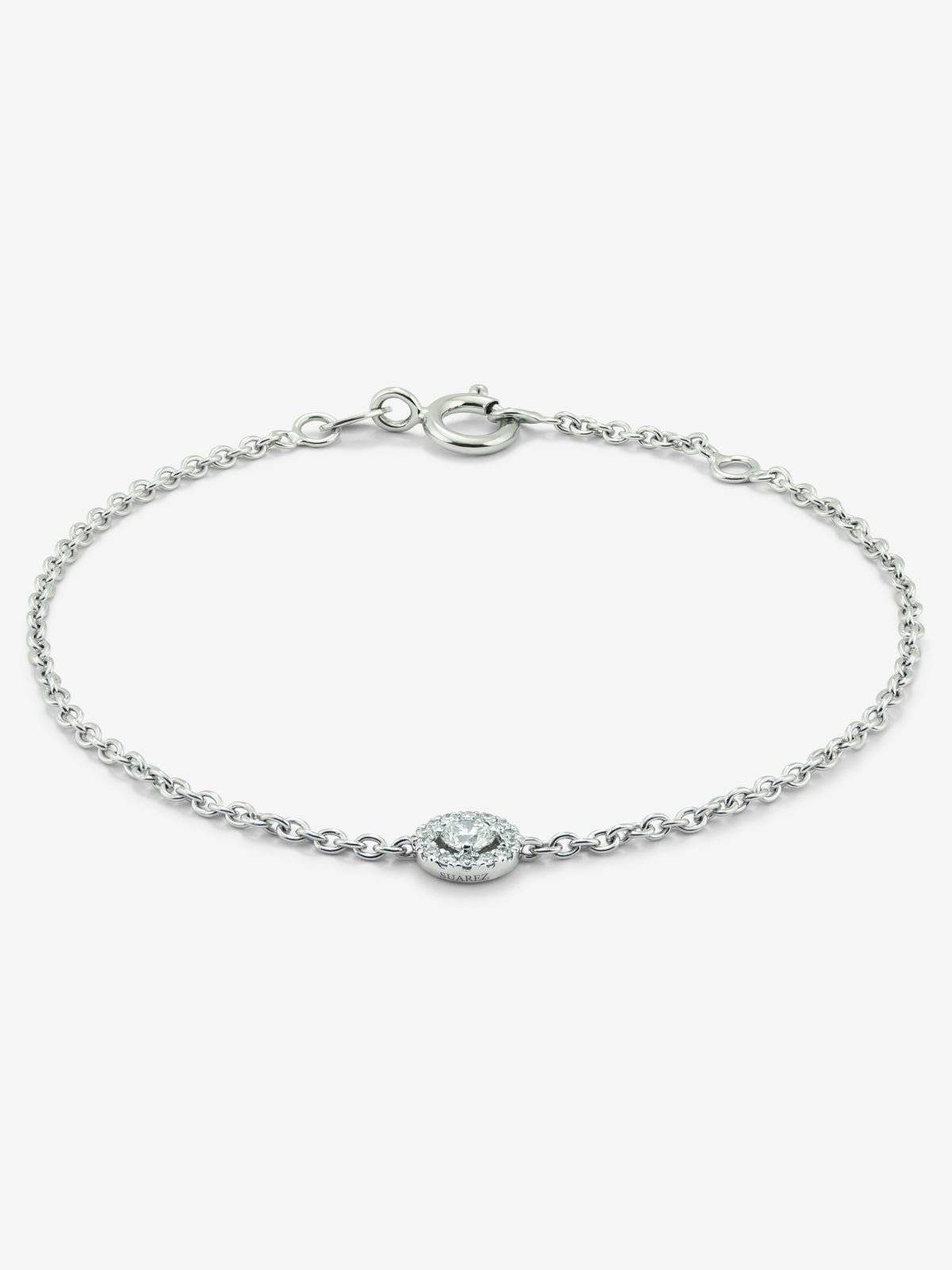 Pulsera cadena de oro blanco de 18K de diamantes en pavé