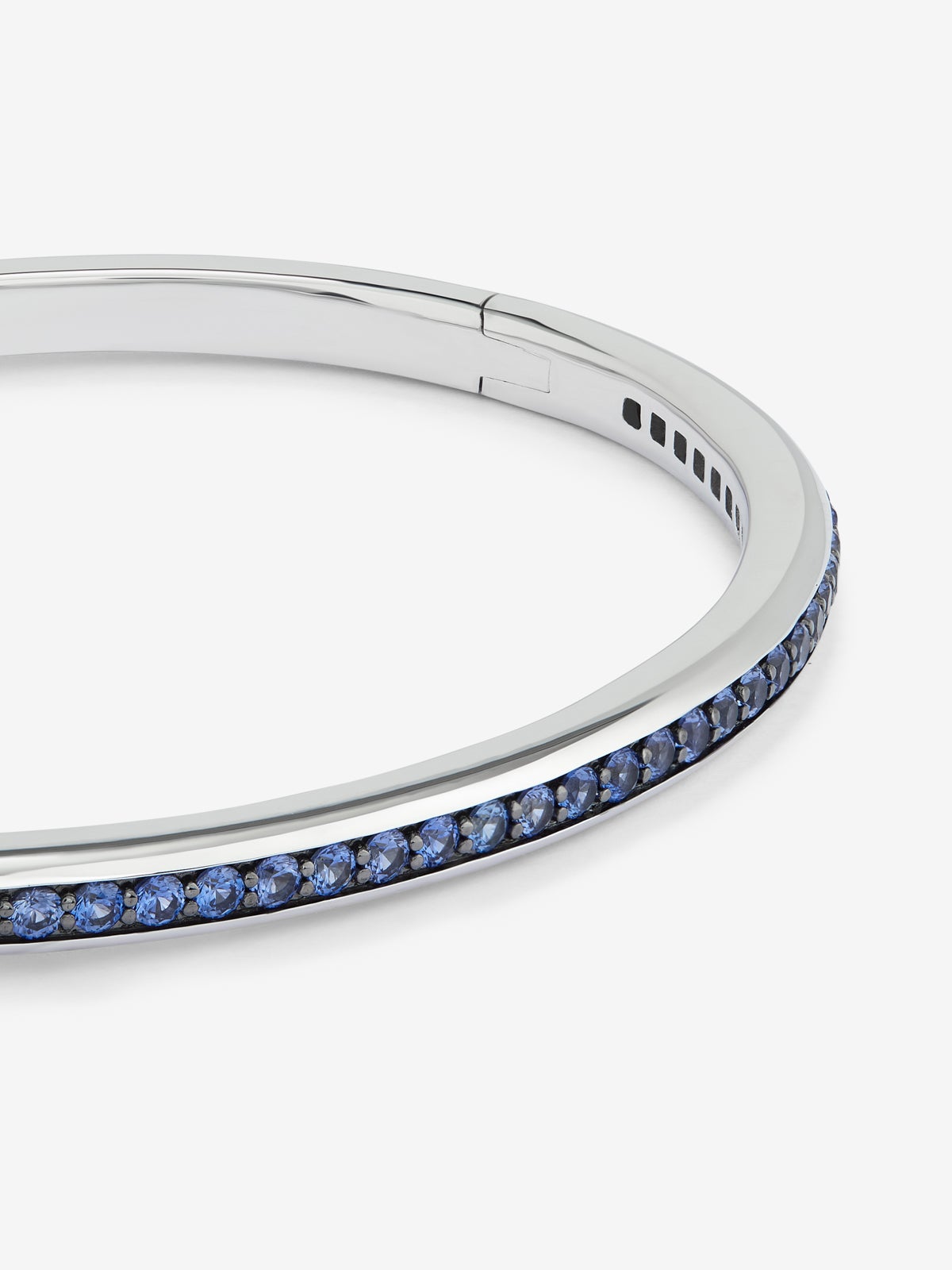Pulsera rígida de plata 925 con zafiros