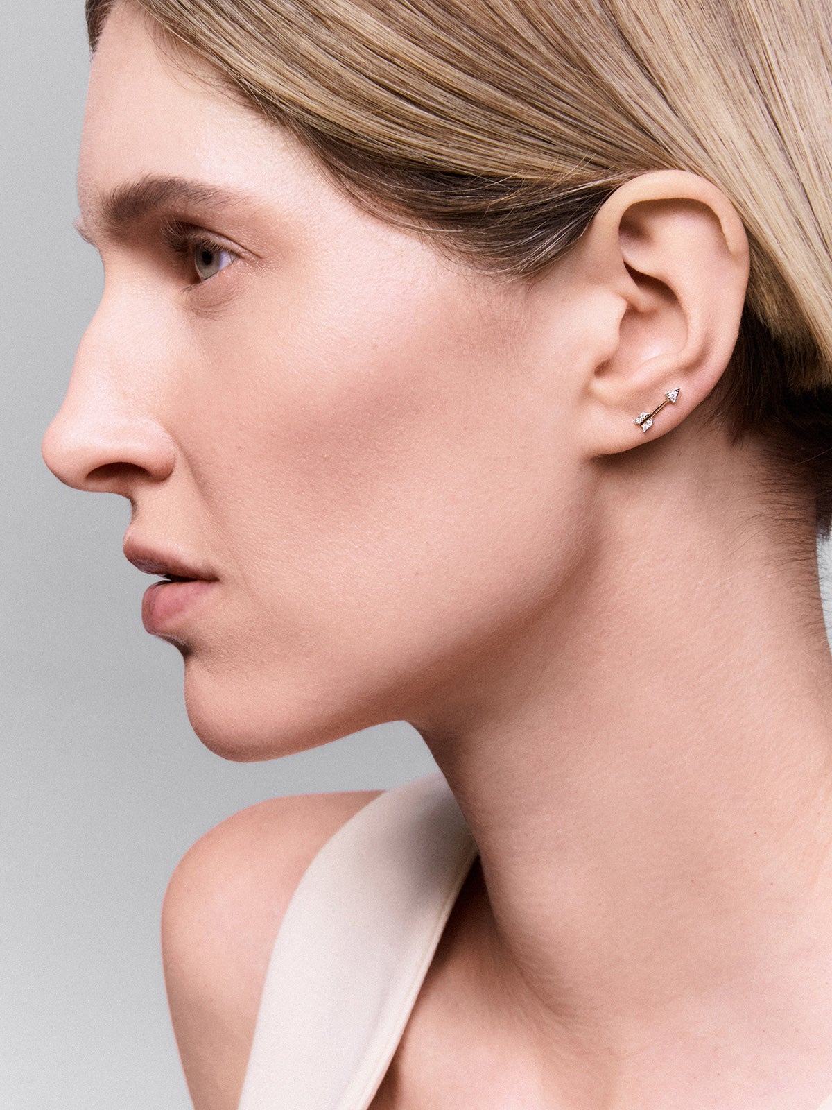 Pendientes de oro blanco y oro rosa de 18kt con diamantes