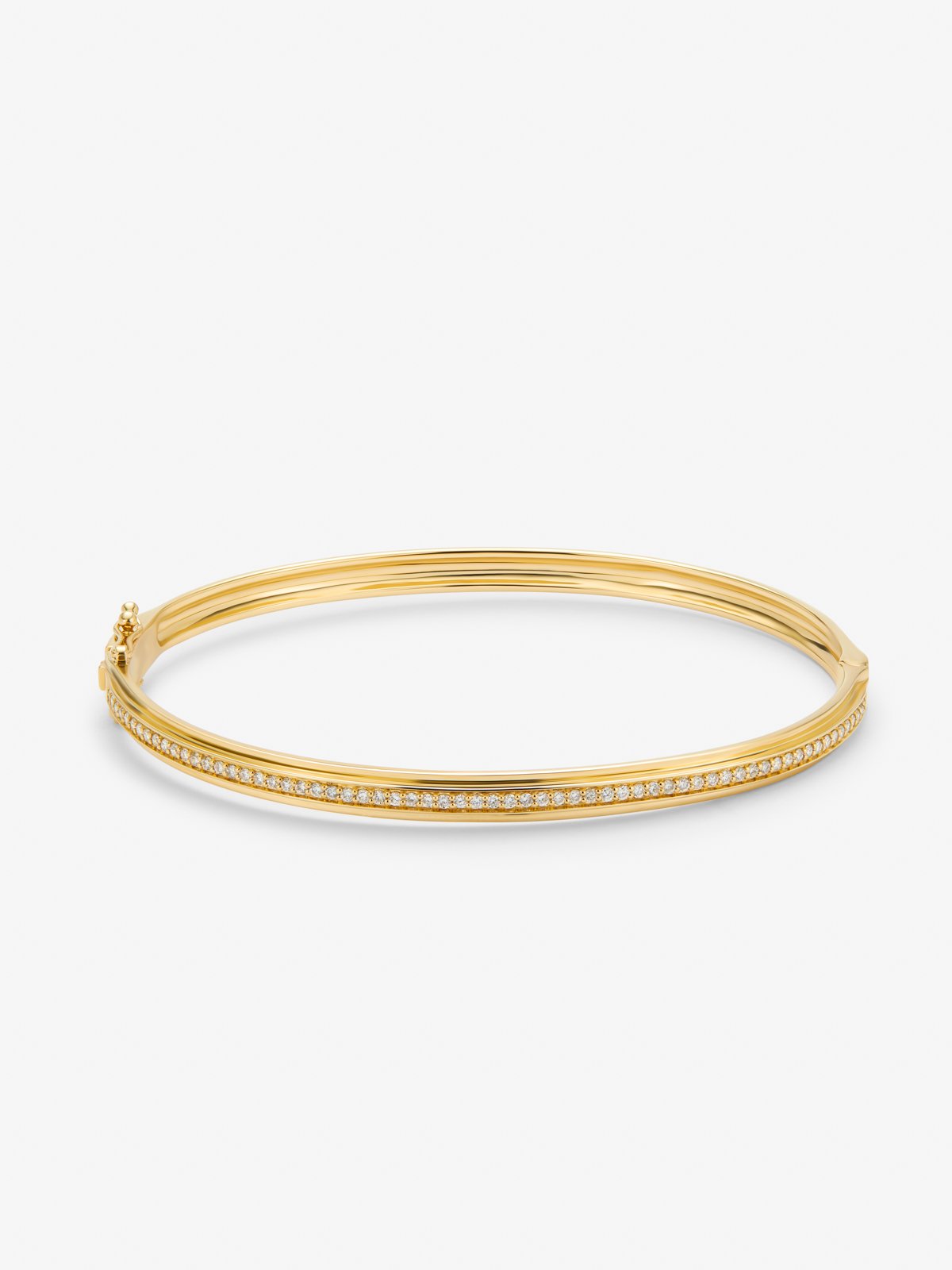 Rigid 18K yellow gold bracelet with 0.38 ct brilliant-cut diamonds