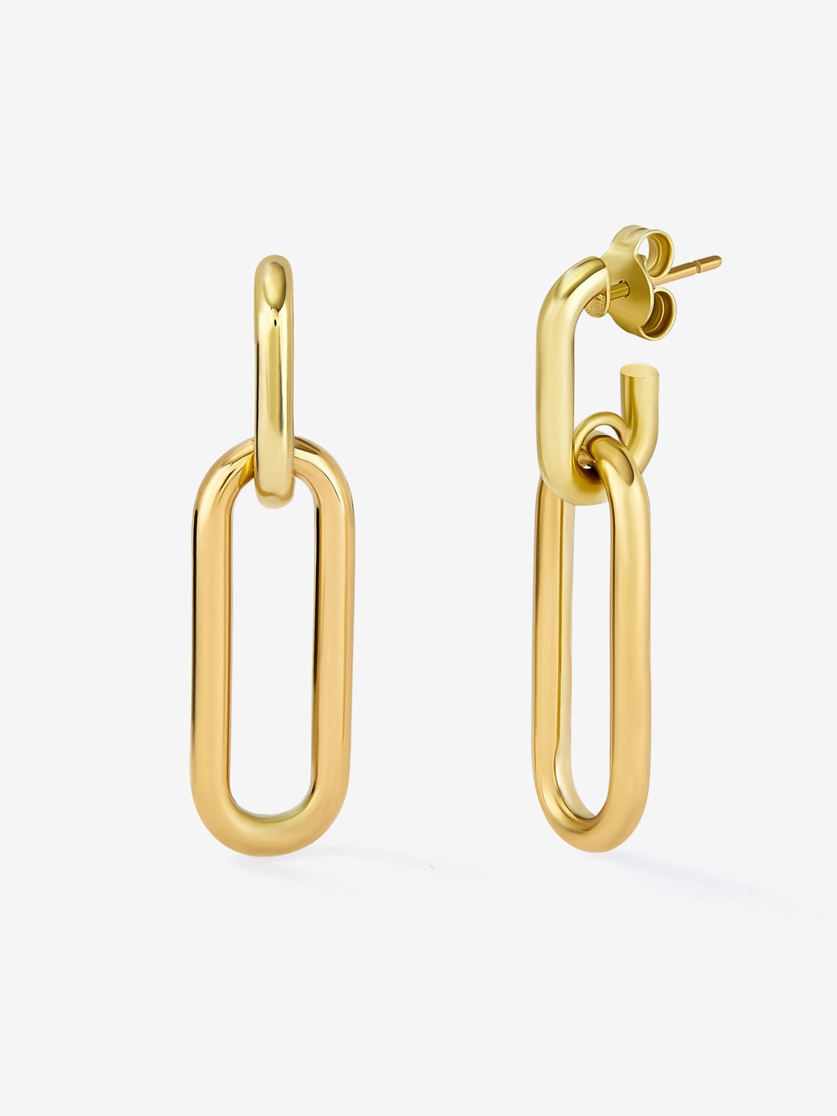 Pendientes medianos de eslabones forza de oro amarillo de 18K 