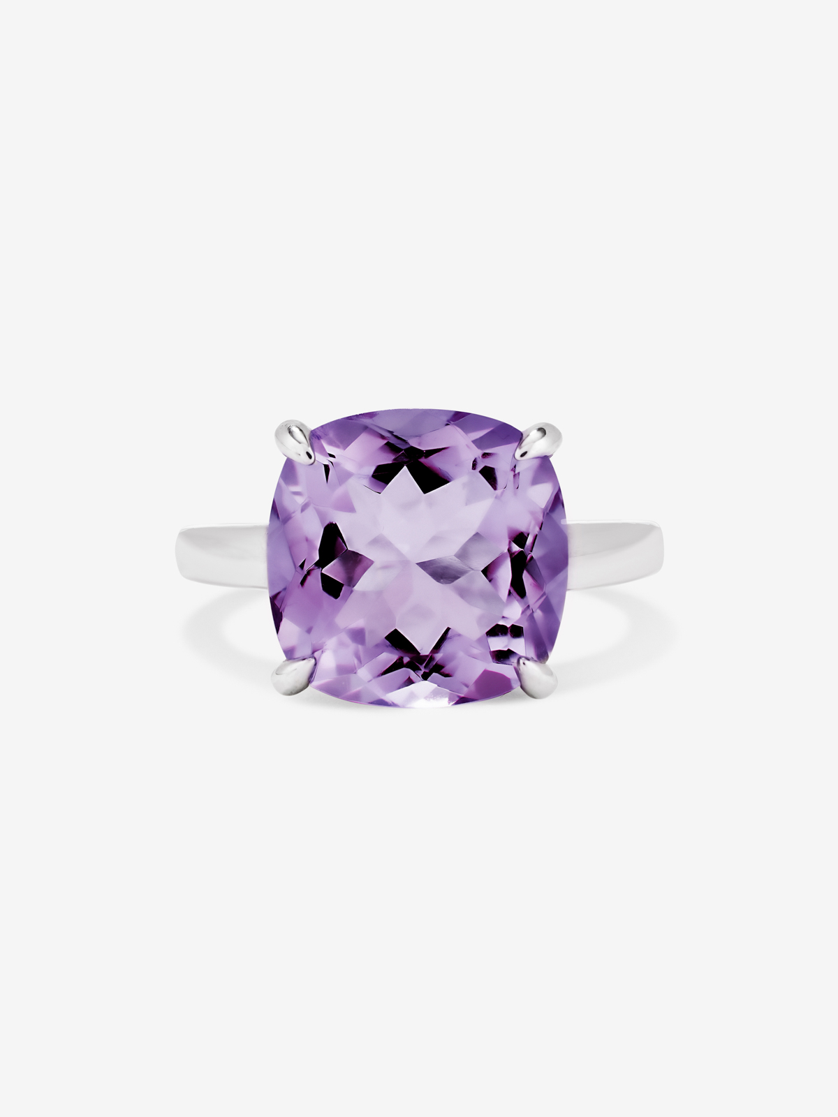 Silver ring with purple amethyst